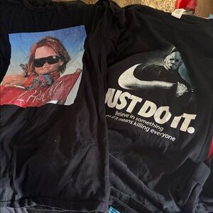 Black Graphic T-Shirts with Halloween prints